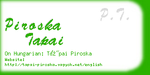 piroska tapai business card